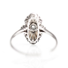 Old European Cut Filigree Ring 2.0 Ct Lab Created Diamond 14k White Gold Over