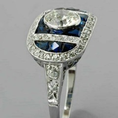3.50Ct Art Deco Style Lab Created Diamond Anniversary 14K White Gold Finish Ring