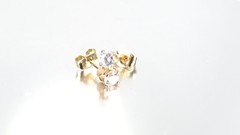 Vintage Estate 14K Solid Yellow Gold 0.5ct Cubic Zirconia Stud Earrings 4mm