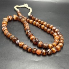 Old Mali Striped Agate Style Beads Vintage African Old Glass Beads