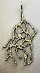 Mid Century Modern Modernist BRUTALIST Brass Bronze Abstract Pendant