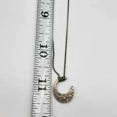 Fabulous Vintage Sterling Silver Crescent moon necklace signed Kenneth Cole 925