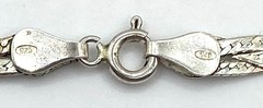Vintage Sterling Silver / 925 Italy Three Color Braided Chain Necklace 24” Long