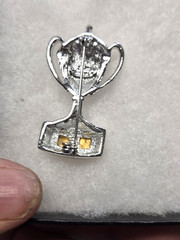 Vtg Danecraft silver gold tone The Best Award Pin