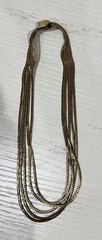 Gorgeous 12k Gold Filled Multi Chain Necklace 5 Strand Antique 15”
