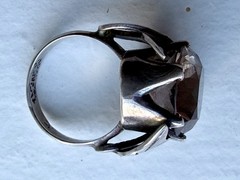 Vintage Sterling Silver Smoky Quartz Crystal Ring Size 7