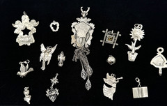 Vintage Now LOT 14 Silver Tone Pewter Pendants Charms Craft Wear Jewelry