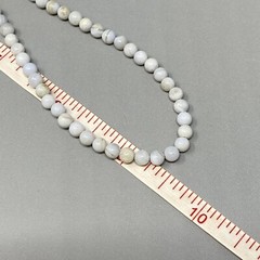 Dainty Stone Necklace White Opaque Gemstone Mini Bead 4.2mm Collar Chakra 19″