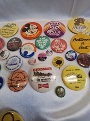 Eclectic Lot of Vintage 70’s Era and 80’s Disney Hotel and More Pinback Buttons