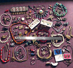 Antique Vtg Estate Jewelry Lot Rings Florenza 925 Gems Sandor Bohemian Garnets