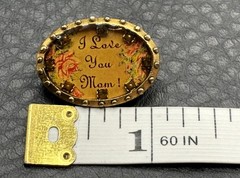 Maximal Art ‘I Love You Mom’ Floral Rhinestone Victorian Style Brooch Pin
