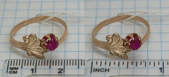USSR Vintage Original Rose Gold Ruby (lab. made) Ring 583 14K 3.05 g. 9 1/2 US