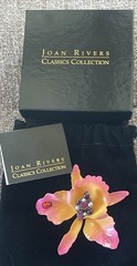 Joan Rivers Fashion Flowers Couture Collection Orchid Pin Brooch Vintage
