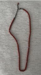 Vintage Mini 4mm Italian Red Coral Necklace Sterling Clasp 16” + 3” Ext = 19”
