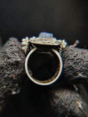Vintage Sterling Silver Lapis Ring Tribal Middle Eastern Style Size 3.25