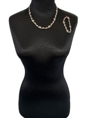 Napier Necklace and Bracelet Set Silver Contemporary Design And Shapes 2 Pieces