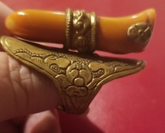 Antique Mexico Engraved Huge Natural Coral Adjustable Ring INCREDIBLE