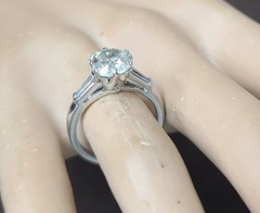 Vintage Platinum Engagement Ring 2.40CT.Lab Grown Old Euro Round Cut Diamond