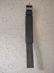 Nixon Trixie Watch – Black leather band w/rectangular silver analog date case