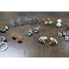 Vintage Clip On and Screw Back Earring Lot 14 Pairs Mixed Metals Rhinestone