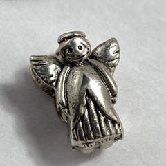 Two 925 Sterling Charm Beads 3-D Angel plus Guardian Angel to Protect and Guide