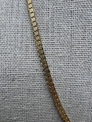 Vintage Korea Gold Tone Textured Flat S Link Chain Necklace & Bracelet Set