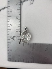 Vintage 925 Sterling Silver Mother Of Pearl Marcasite Deco Oval Pendant