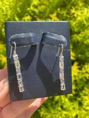 2Ct Emerald Lab Created Diamond Women Drop Dangle Earrings 14K White Gold Finish
