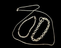 Vintage 3 Lot Silver 925 2 7” Bracelets One 24”Necklace Italy 1.5 Oz 42 G