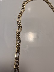 Sterling Silver 925 Gold Plated FIGARO Chain 22” Necklace ITALY 10mm Not Scrap