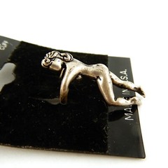 Vintage Pewter or Gold Nude Lady 3D Earhugger earring, ear cuff