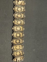 A-058 1930’s Sterling Silver wire-work Filigree Bracelet Made In Mexico .925