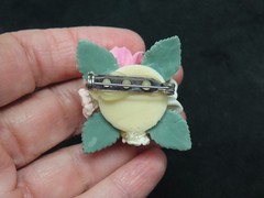 Vintage 1980’s Gorgeous Polymer Clay Multi Flowered Brooch