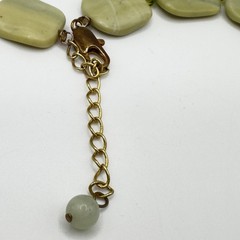 Vintage Artisan Jasper Necklace Choker Modern Boho Earthy Modern Butter Green
