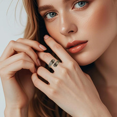 Vintage 14K Gold Plated and Silver Spoon Ring – Adjustable Ring with Carving Des