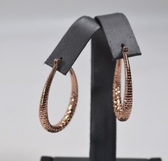 Vintage Gold Tone Pierced Loop English Lock Earrings 1.5″ Copper Color