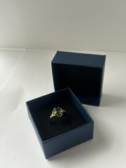 Vintage Green Cubic Zirconia Ring Gold Plated Womens Size 7.5