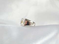 Victoria Wieck Sterling Silver 925 Channel Set Yellow CZ Ring Size 8