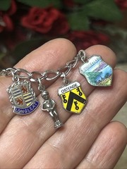 57. Vintage Silver 950 925 800 Mix 13 Dangle Charm Bracelet 7″, 22.8g