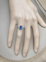 Vintage Platinum Engagement Ring 2.04CT.Natural Untreated Blue Sapphire GIA Cert