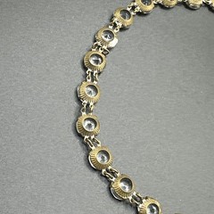 Rivière Clear Czech Glass Necklace Brass Choker Art Deco 14.5” Faceted Open Back