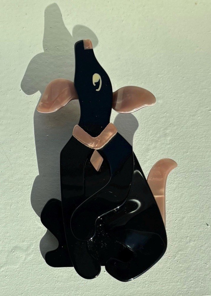 Vintage Lea Stein Pouf Dog Brooch