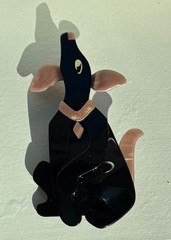 Vintage Lea Stein Pouf Dog Brooch