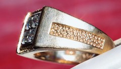 14k yellow gold ring 0.80ct natural diamond size 8 vintage handmade 7.2gr N1078A