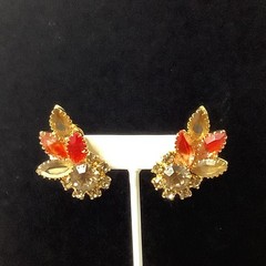 D&E Juliana Pink Givre Earrings Crystals Climber Gold Tone 1.75″