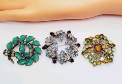 Vintage Lot Of 3 Amazing Broochs 1 Liz Claiborne (30)
