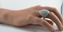 Diamond Ring 14K White Gold Cluster Cocktail 3.00ct TDW VJ