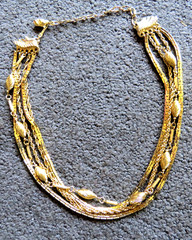 Vintage 1960s signed Francois choker gold tone 5 strand adjustable extender