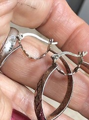 925 Sterling Silver Brushed Textured Hoop 30mm Wide 8mm Earrings 5.7g