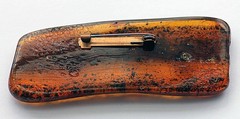 VINTAGE/ ANTIQUE GENUINE BALTIC AMBER BROOCH WITH FOSSILS AND INSECT 17.32g